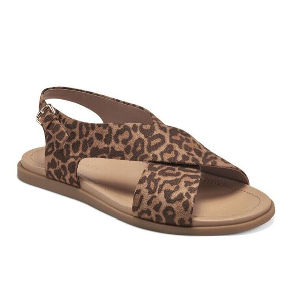 AEROSOLES Shoes - NEW Aerosoles Cele Womens Buckle Sandal Natural Leopard Print Comfort Size 7